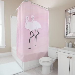 Roze Flamingo Douchegordijn