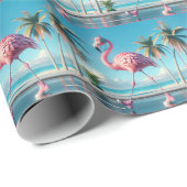 Roze Flamingo Dragen Sneakers en Hoofdtelefoon Cadeaupapier (Rol Hoek)