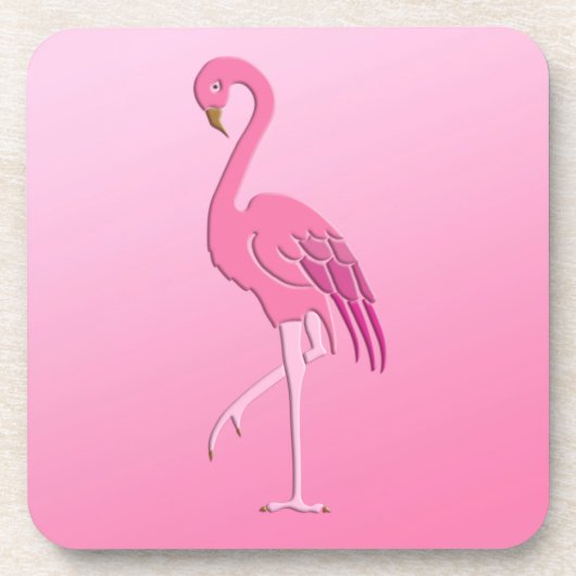  roze flamingo drankjes onderzetter (Voorkant)