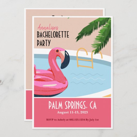 Roze Flamingo Drijvend Afdruk Voor Bruidsmeisjes  Kaart (Voorkant / Achterkant)