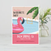 Roze Flamingo Drijver Afdruk Uitnodiging voor Brui (Staand voorkant)