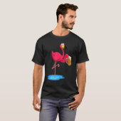 Roze flamingo Drink bier drinker Summer Vibes T-shirt (Voorkant volledig)