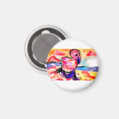 Roze flamingo edelsteen magneet (Voorkant / Achterkant)