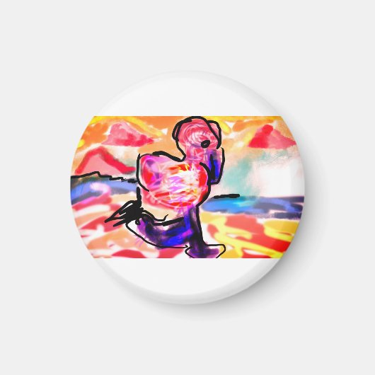 Roze flamingo edelsteen magneet (Voorkant)