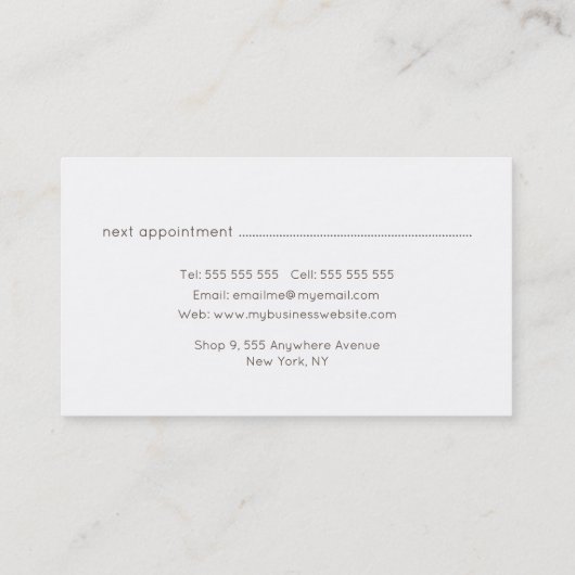 Roze Flamingo Eenvoudige Chic Visitekaartjes Afsprakenkaartje (Achterkant)