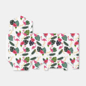 roze flamingo en bloemen voor u bedankdoosjes (Uitgevouwen)