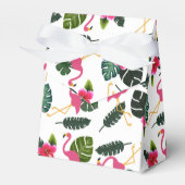 roze flamingo en bloemen voor u bedankdoosjes (Voorkant Zijde)