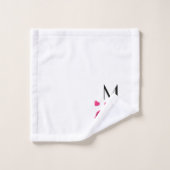 Roze Flamingo en Hartjes Patroon Bad Handdoek (Wasdoekje)