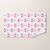 Roze Flamingo en Hartjes Patroon Bad Handdoek (Handdoek)