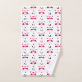 Roze flamingo en Hearts Patroon Bad Handdoek (Handdoek)
