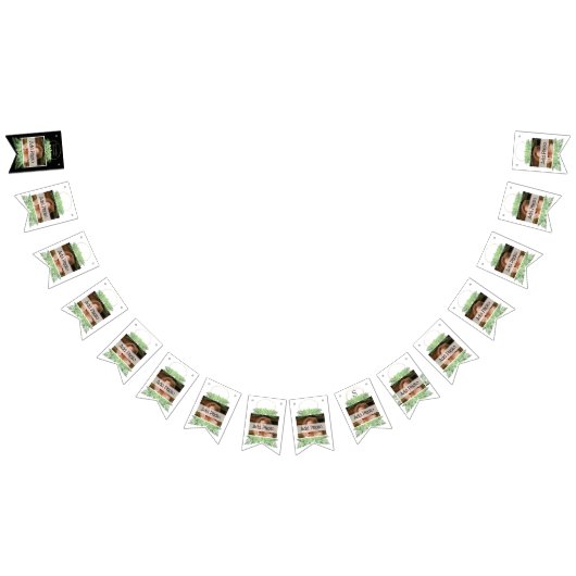 Roze flamingo en het Patroon van het Hart zwarte Vlaggetjes (Alle)