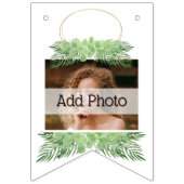 Roze flamingo en het Patroon van het Hart zwarte Vlaggetjes (Tweede vlag)