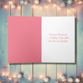 Roze Flamingo en Kerstboom Tropisch strand Feestdagen Kaart