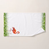 Roze Flamingo en Meadow met Flowers op White Bat Bad Handdoek (Handdoek)