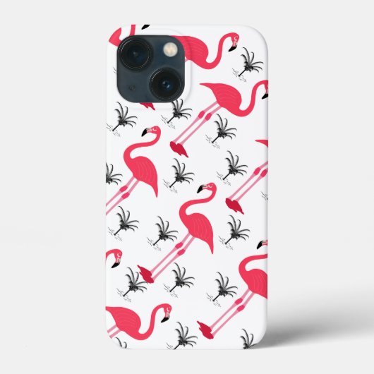 Roze Flamingo en Palm Tree Pattern  Case-Mate iPhone Case (Achterkant)