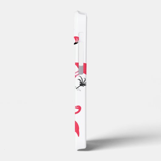 Roze Flamingo en Palm Tree Pattern  Case-Mate iPhone Case (Achterkant / Links)