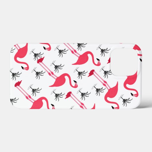 Roze Flamingo en Palm Tree Pattern Case-Mate iPhone Case (Achterkant (horizontaal))