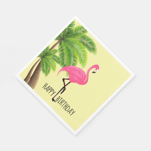 Roze Flamingo en Palm Trees PaperPaper Napkins Servet (Hoek)