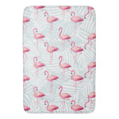 Roze flamingo en palmbladeren - Schattige Badmat (Voorkant Verticaal)
