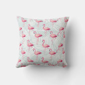 Roze flamingo en palmbladeren - Schattige Kussen (Achterkant)