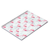 Roze flamingo en palmbladeren - Schattige Notitieboek (Linkerzijde)
