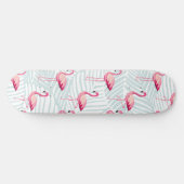 Roze flamingo en palmbladeren - Schattige Persoonlijk Skateboard (Horizontaal)