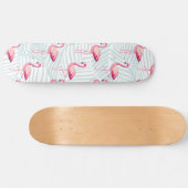 Roze flamingo en palmbladeren - Schattige Persoonlijk Skateboard (Horizontaal)