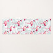 Roze flamingo en palmbladeren - Schattige Yogamat (Achterkant (horizontaal))