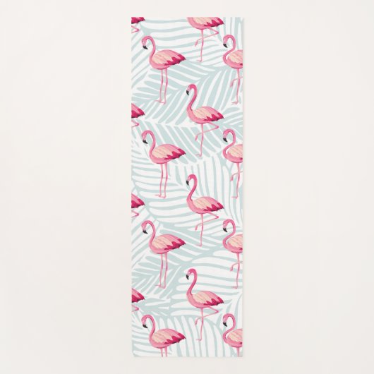 Roze flamingo en palmbladeren - Schattige Yogamat (Voorkant)