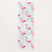 Roze flamingo en palmbladeren - Schattige Yogamat (Achterkant)