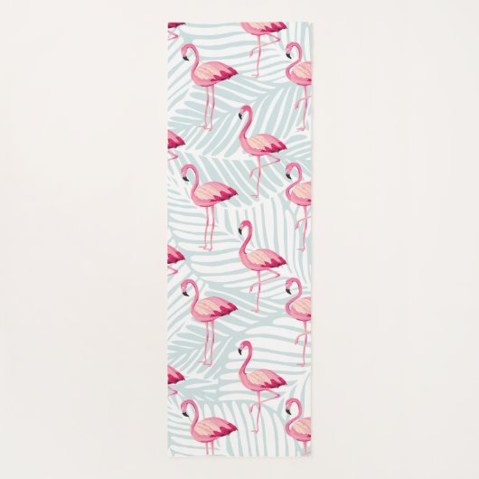 Roze flamingo en palmbladeren - Schattige Yogamat (Achterkant)