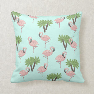 Roze flamingo en palmbomen patroon kussen