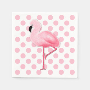 Roze Flamingo en Polka Dot Servetten
