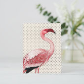 Roze Flamingo en  Polka Dots Briefkaart (Staand voorkant)