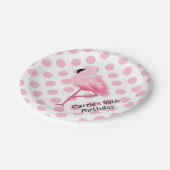Roze Flamingo en Polka Dots de Borden van het Papi Papieren Bordje (Gekanteld)