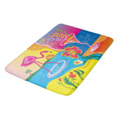 Roze Flamingo en Zomer Cocktail Badmat (Gekanteld)