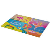 Roze Flamingo en Zomer Cocktail Snijplank (Hoek)