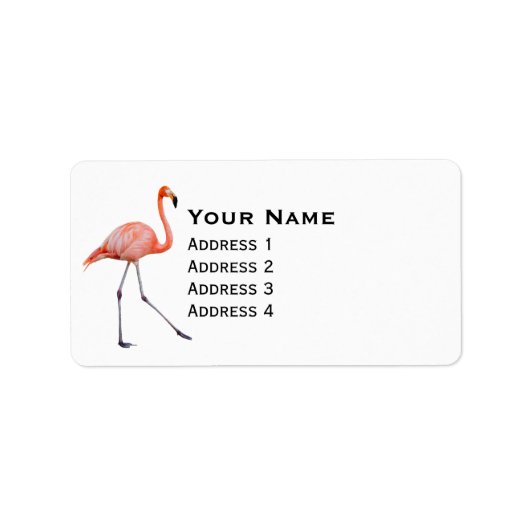 Roze Flamingo Etiket (Voorkant)