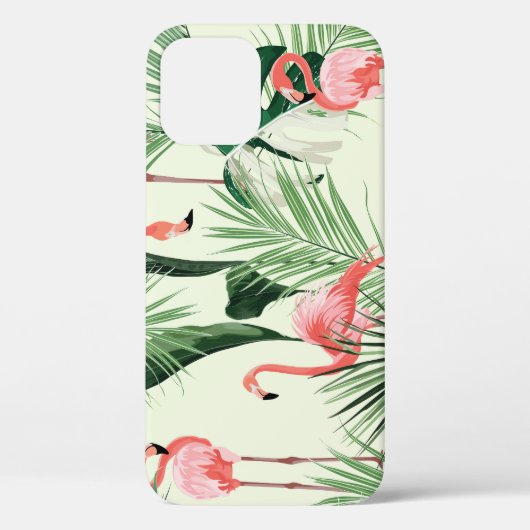 Roze Flamingo Exotische Bloemen Patroon Case-Mate iPhone Case (Achterkant)