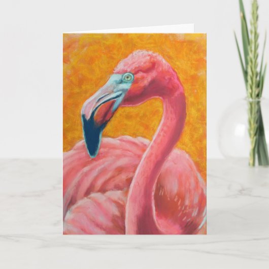 Roze flamingo-expressie bedankkaart (Voorkant)