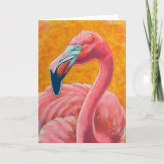 Roze flamingo-expressie bedankkaart