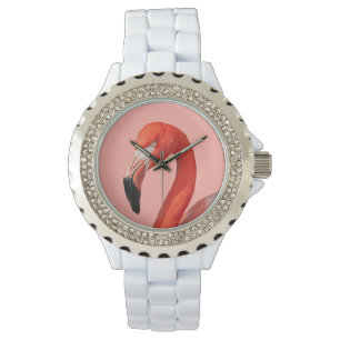 Roze Flamingo Face Woman's Watch Horloge