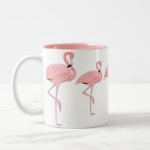 Roze Flamingo Familie Flock Tweekleurige Koffiemok (Links)