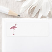 Roze Flamingo Faux Glitter Flamingos Tropisch Etiket (Insitu)