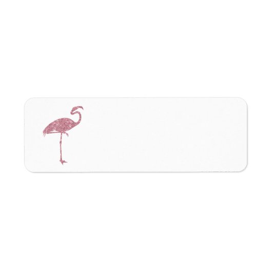 Roze Flamingo Faux Glitter Flamingos Tropisch Etiket (Voorkant)