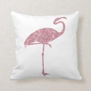 Roze Flamingo Faux Glitter Flamingos Tropisch Kussen