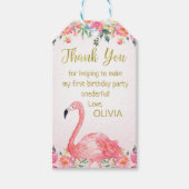 Roze Flamingo Favor Dank u Label Cadeaulabel (Voorkant)