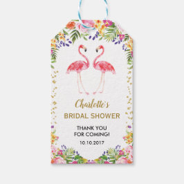 Roze Flamingo Favor Dank u Label Tropical Summer Cadeaulabel