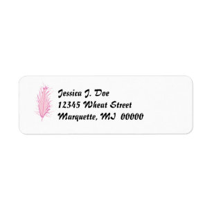 Roze Flamingo Feather quill Return Address Labels