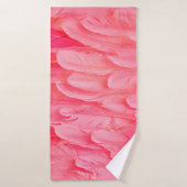 Roze Flamingo Feathersflamingo, veer, roze, textur Badhanddoek (Badhanddoek)